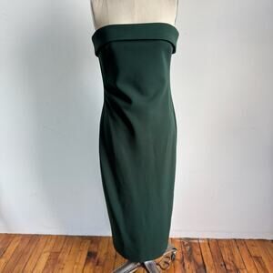 BABATON ARITZIA Eyecatcher Strapless Scarab Green Midi Dress